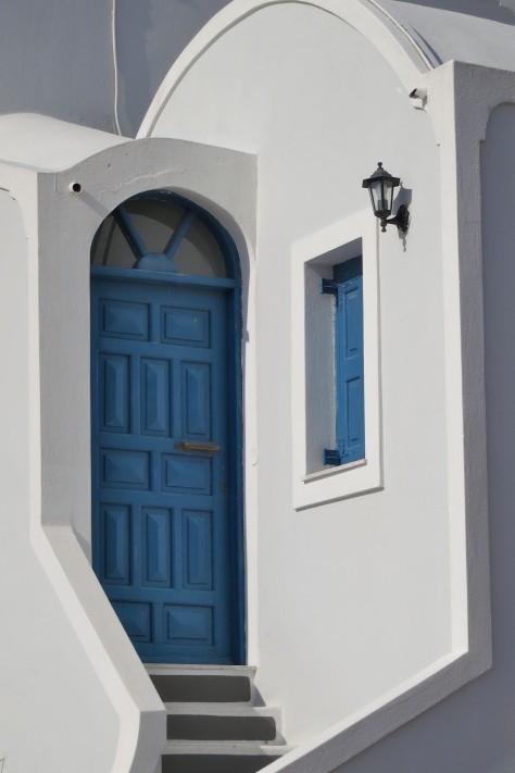 Blue was about as close as it got to being a common door color on Santorini.