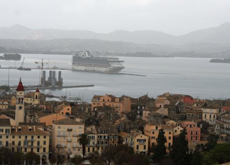 A final view of Corfu. This one captures our ship, the Crown Princess, in the background.