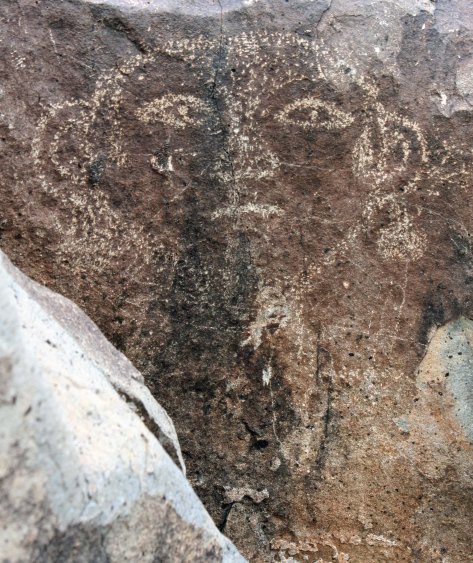 A realistic portrayal of a human found at the Three Rivers Petroglyph site in southern New Mexico.