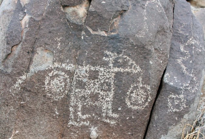 Horse petroglyph at Three Rivers Petroglyph site.