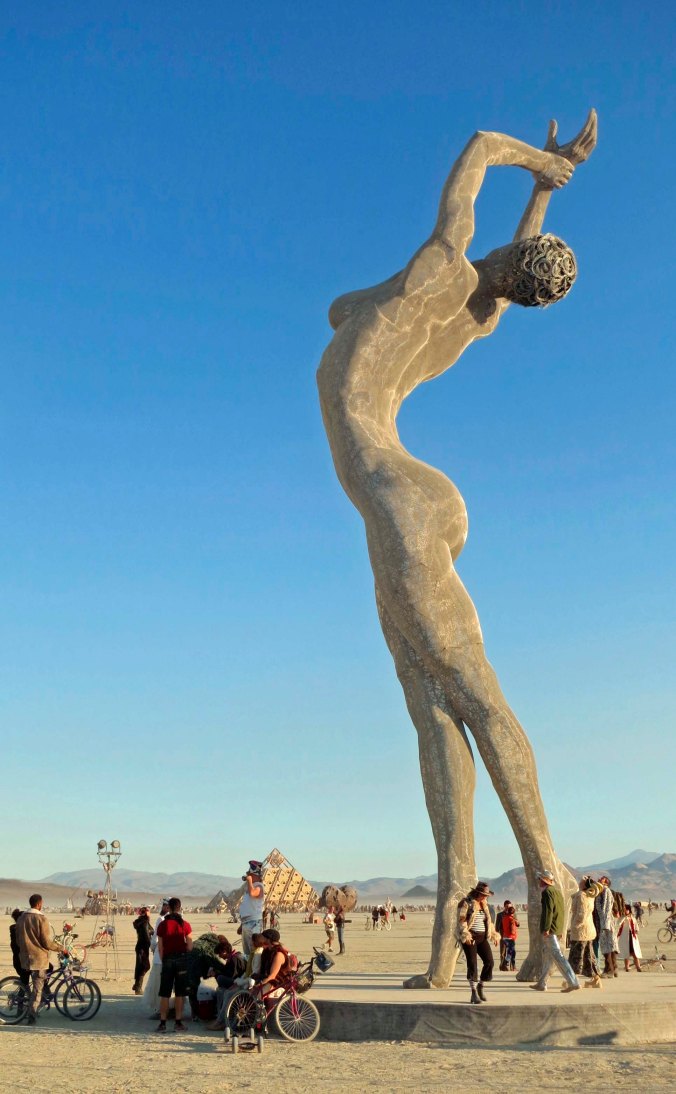 The sculpture Truth and Beauty at Burning Man 2013.