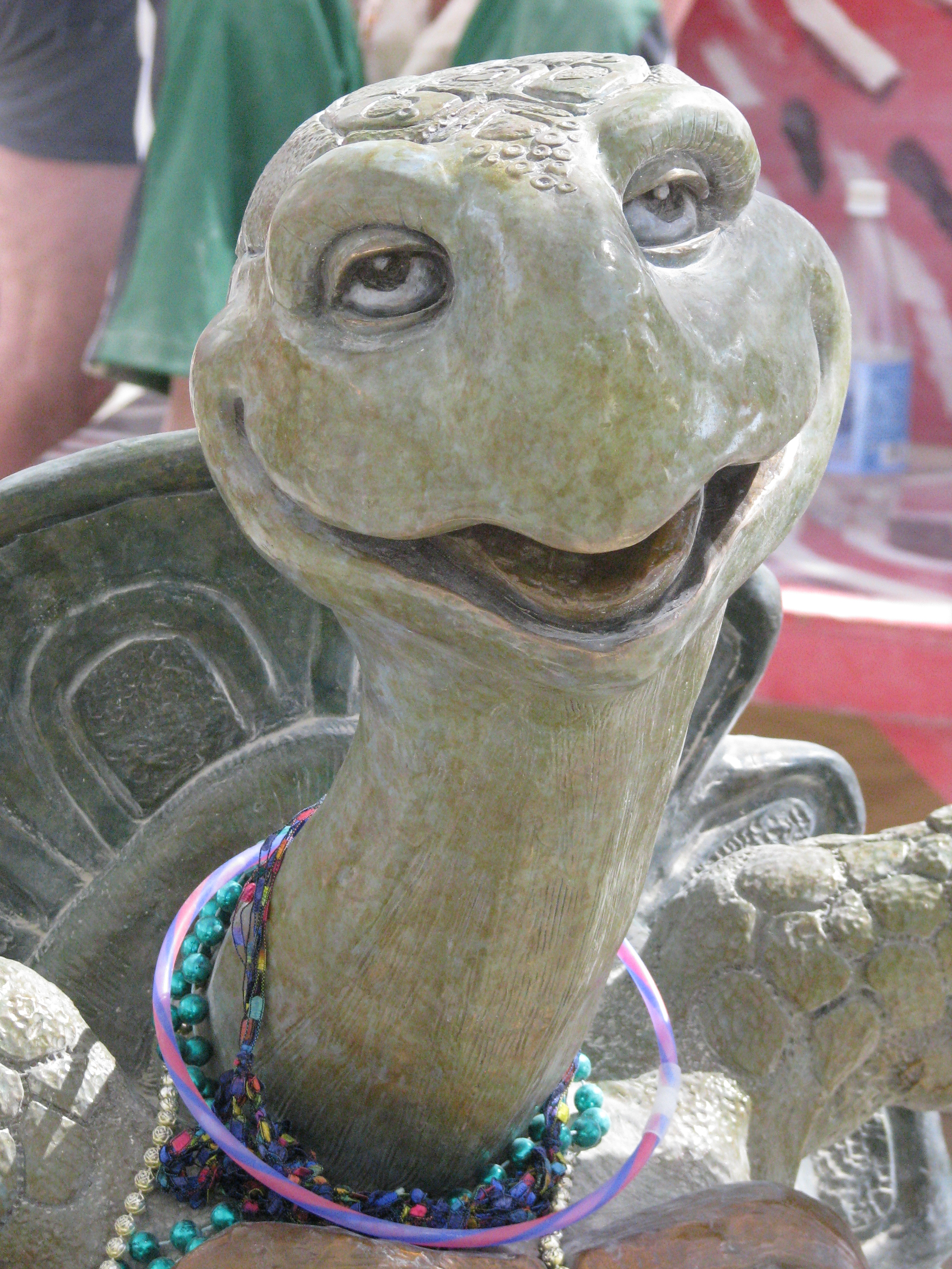 On a less monumental scale, the Center Camp Cafe at Burning Man is filled with art, such as this turtle.