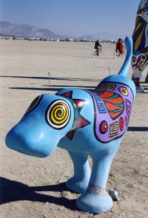 I am always amused by what is whimsical and slightly quirky. This Burning Man dog seems to fit.