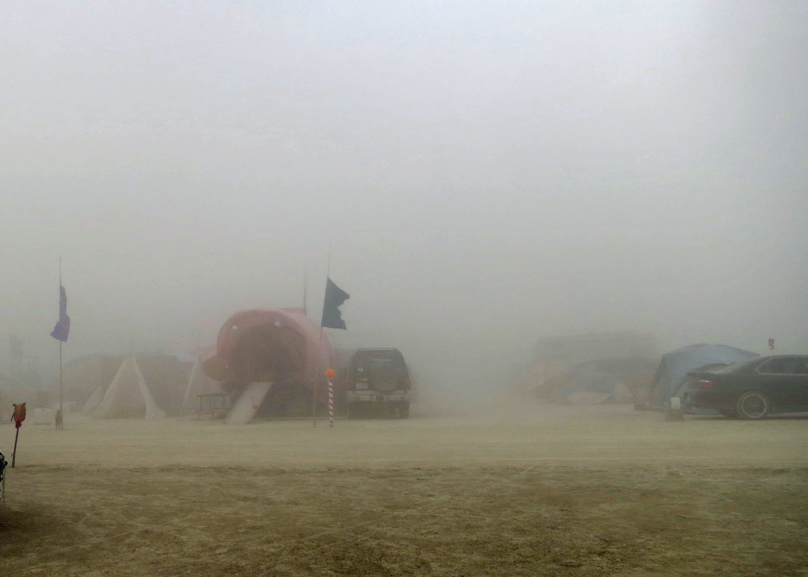 Dust storm at Burning Man.