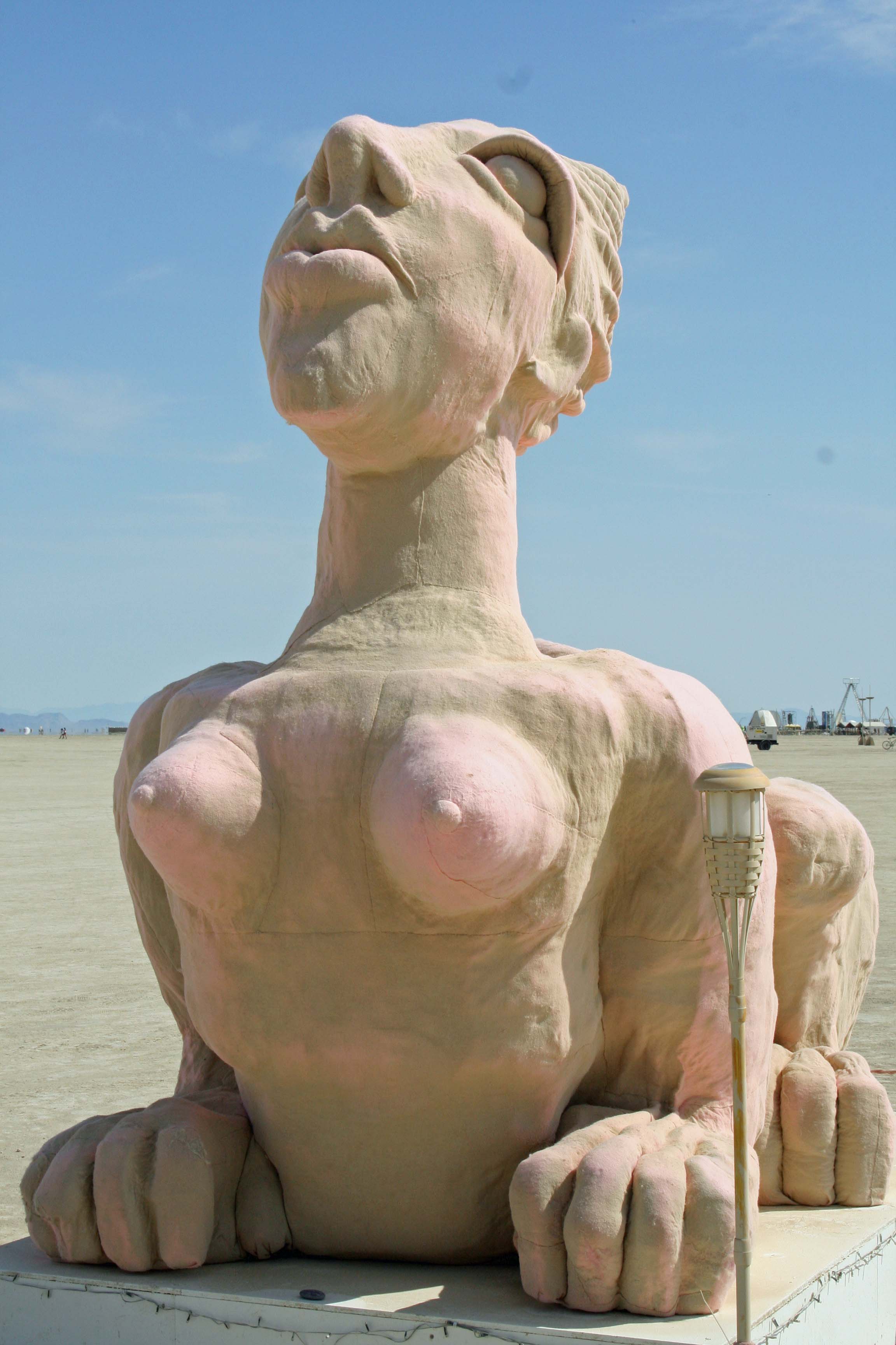 Going topless isn't uncommon, as demonstrated by this lady sphinx.