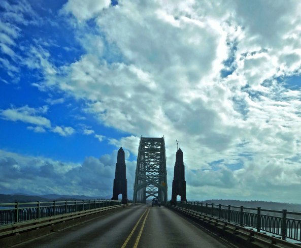 One of many bridges designed by Conde McCullough in the 1930s Yaquina Bay Bridge is located next to Newport on the Oregon Coast.
