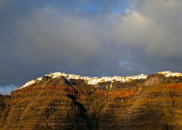 As we sailed away at sunset, we caught a final view of Santorini.
