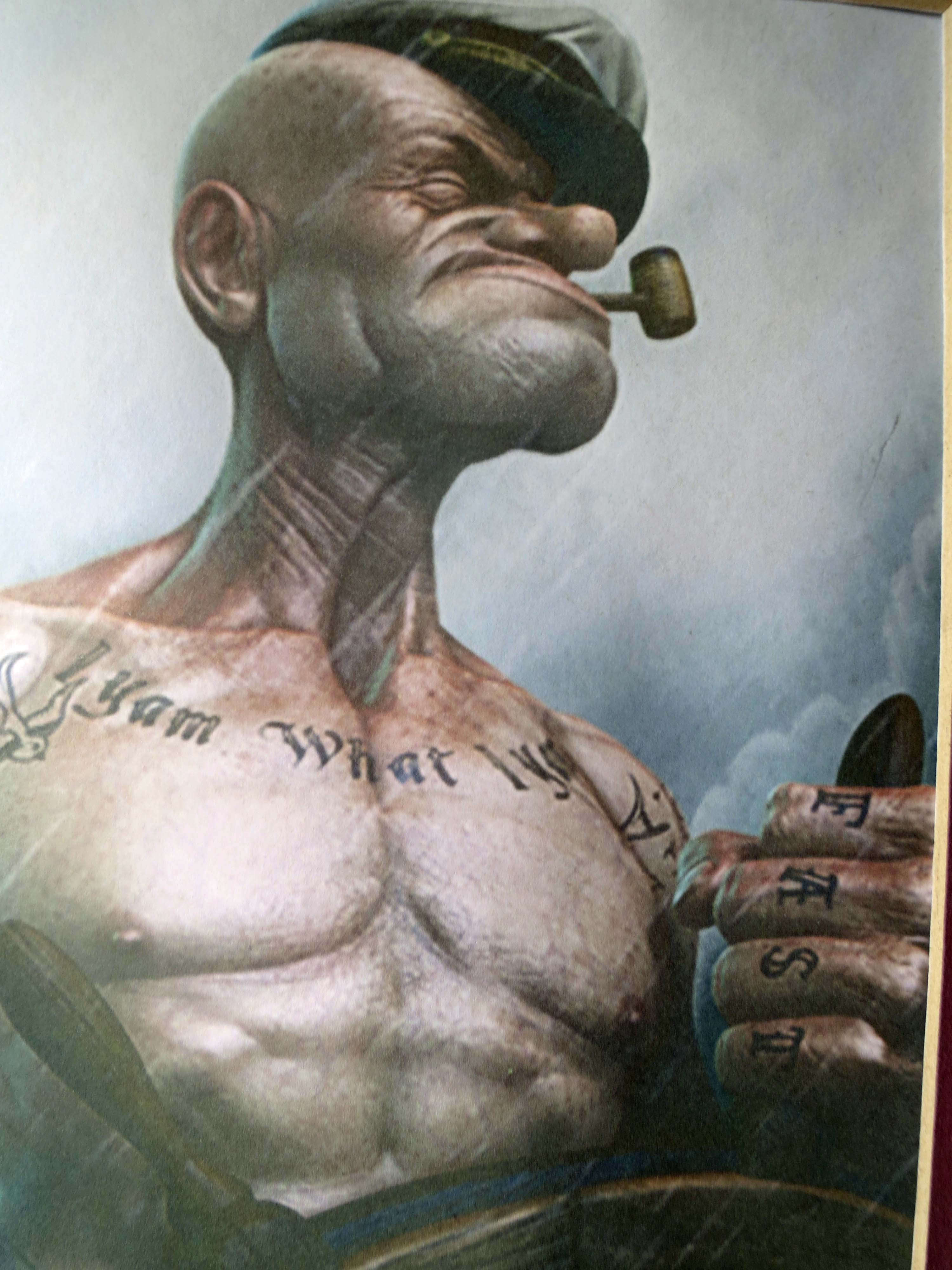 Popeye At Triangle Tattoo In Fort Bragg Wandering Through.