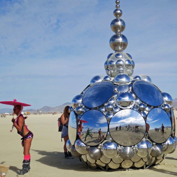 Of all the mirror at Burning Man 2015, this one seem to attract the most attention for both posing and photo ops. 
