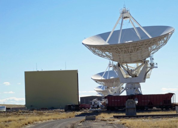 Radio Telescopes and repair facility at VLA in New Mexico