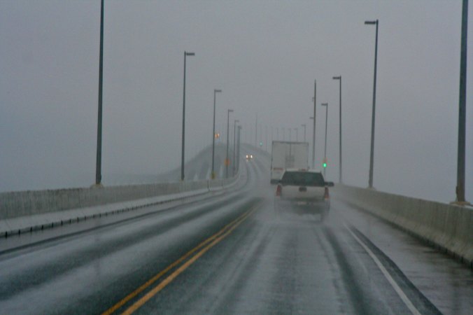 A stormy day limited our visibility when we crossed the 8-mile Confederation Bridge to PEI from New Brunswick.