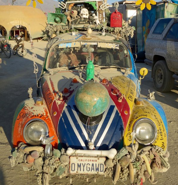 VW Bug art car/mutant vehicle at Burning Man.